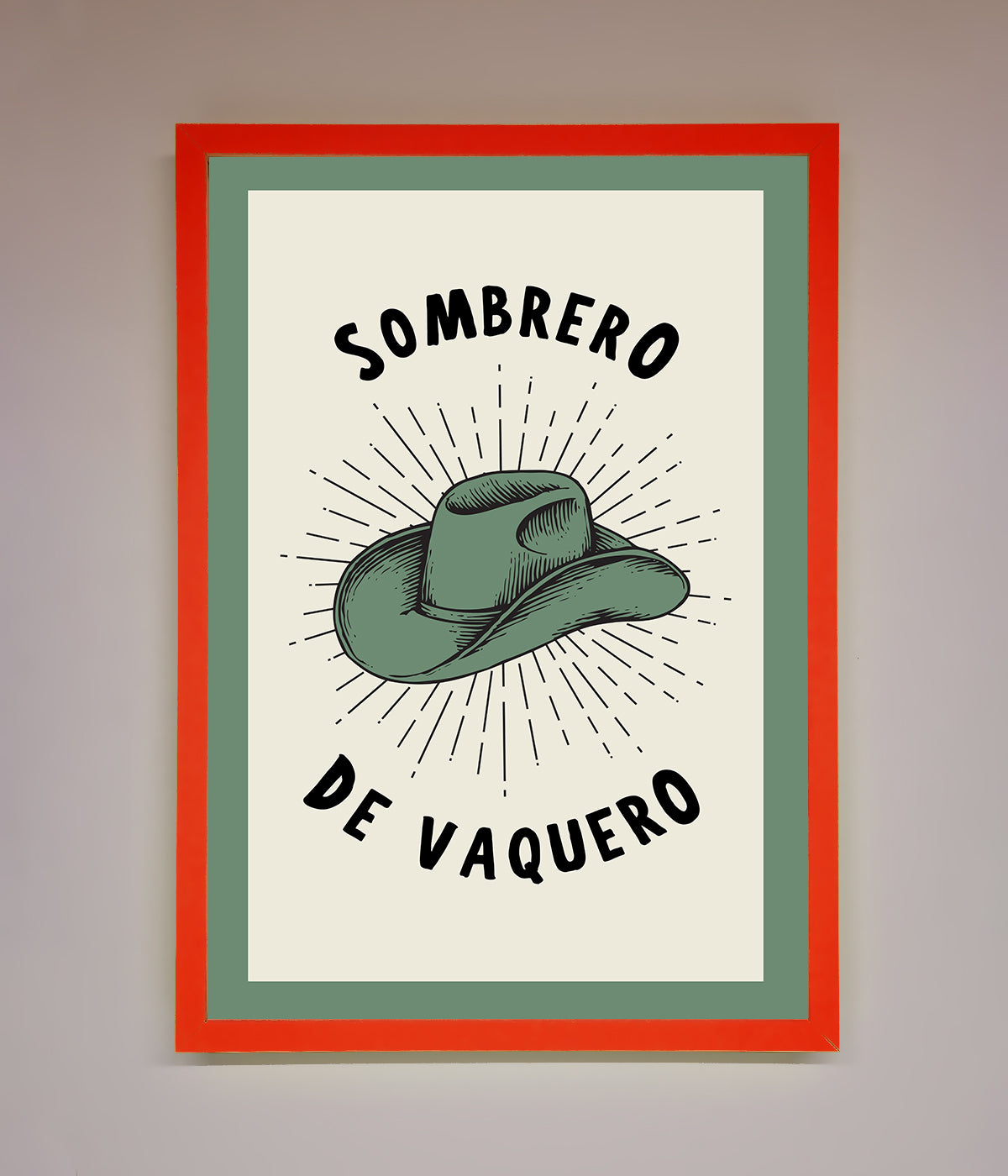 Sombrero De Vaquero Framed Wall Art print