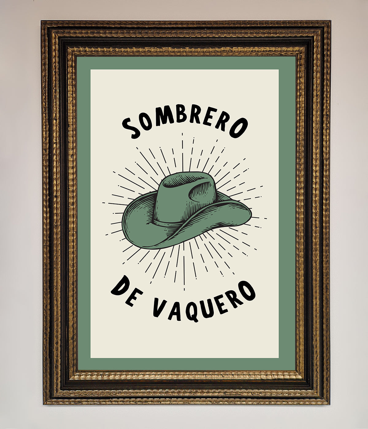 Sombrero De Vaquero Framed Wall Art print