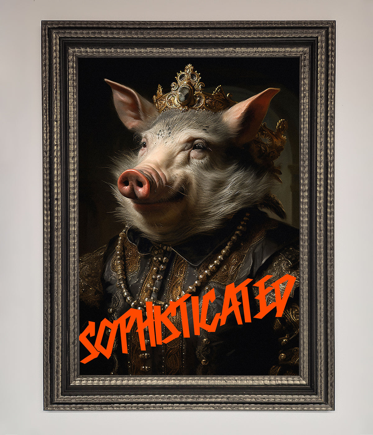 Sophisticated Pig Framed Wall Art