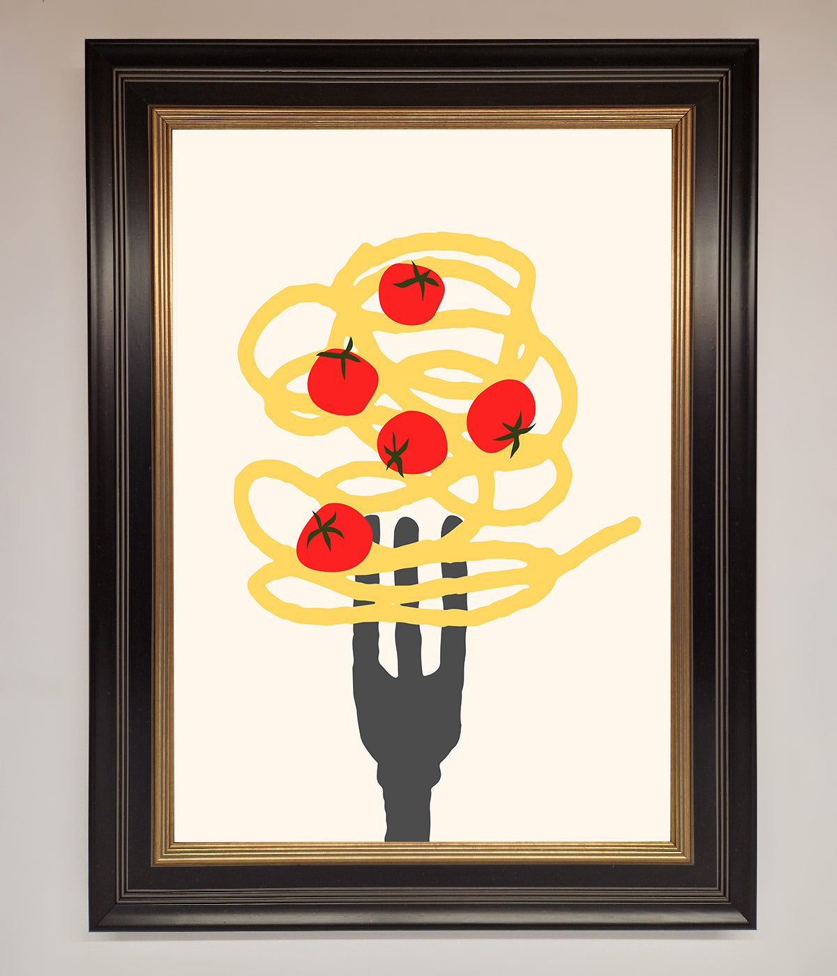 Spaghetti Folk Framed Print print