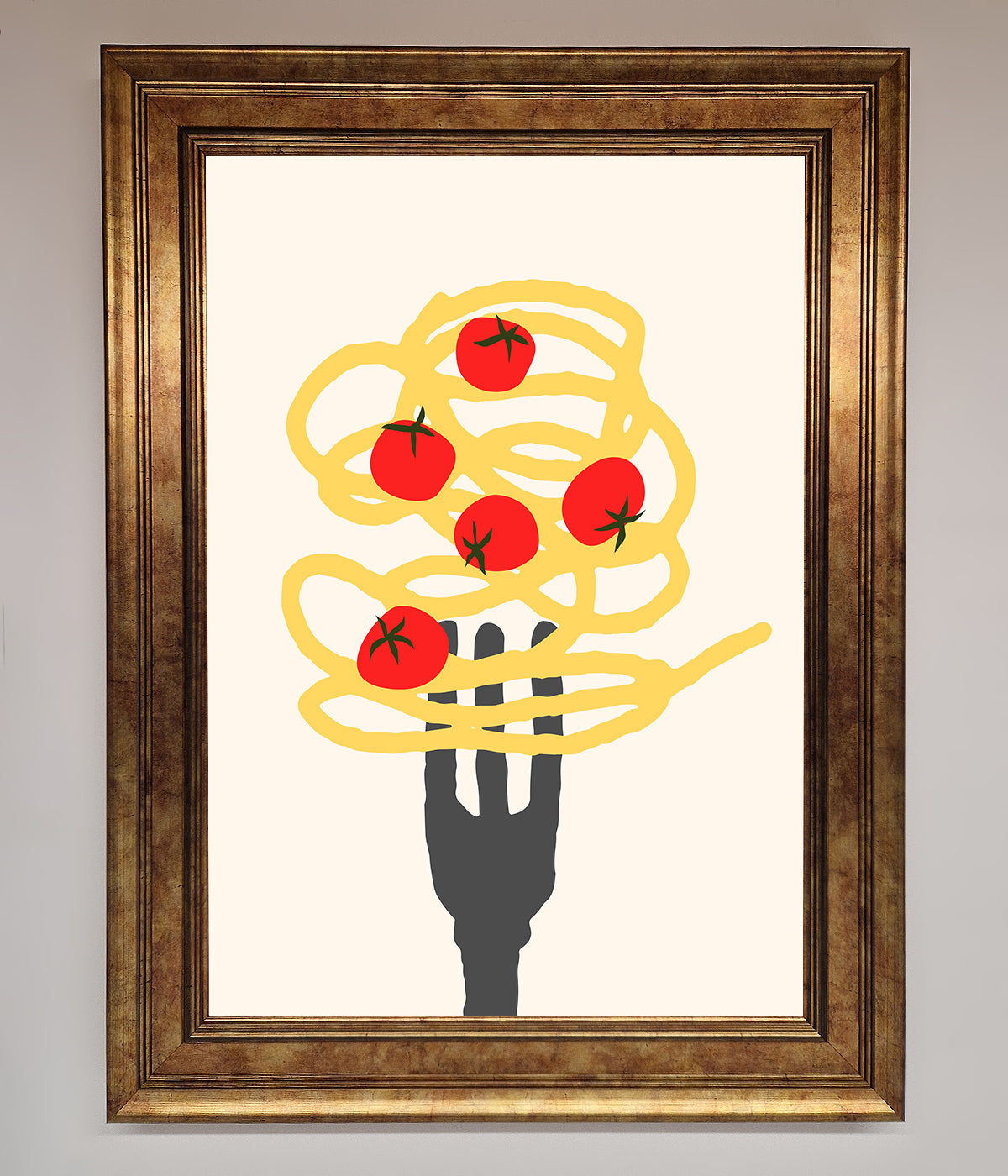 Spaghetti Folk Framed Print print