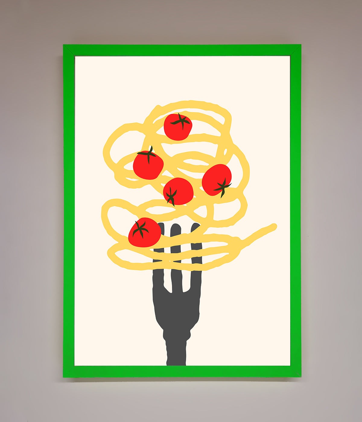 Spaghetti Folk Framed Print print