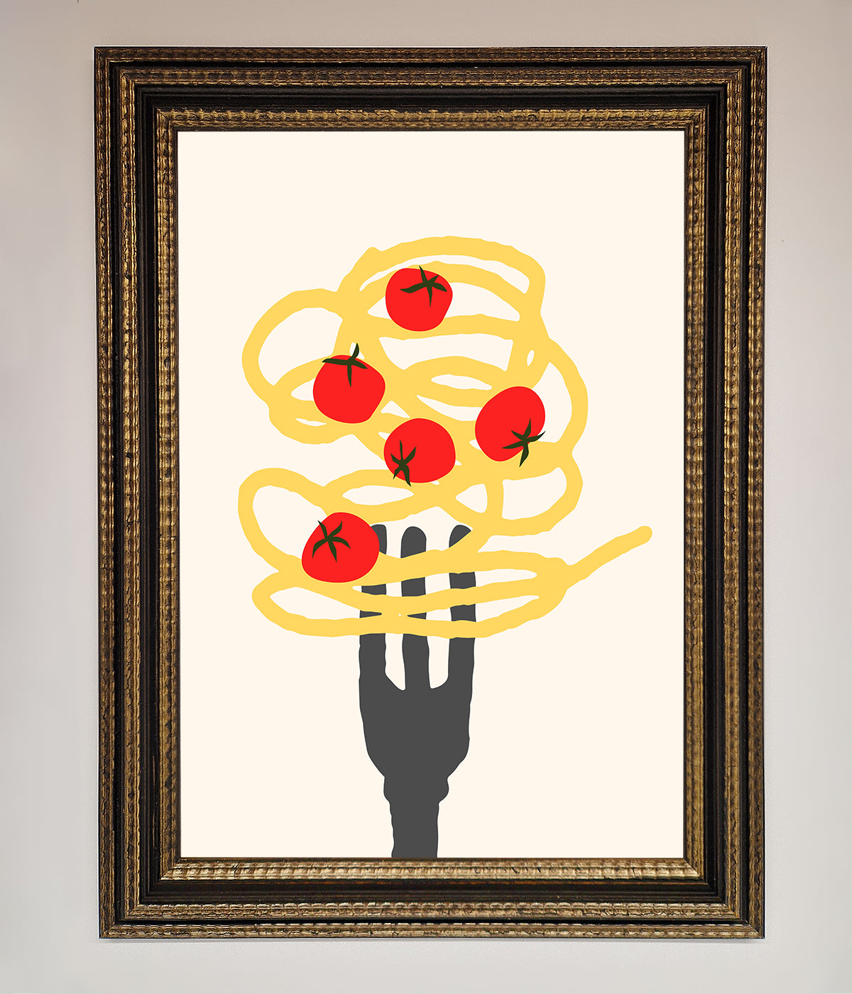 Spaghetti Folk Framed Print print