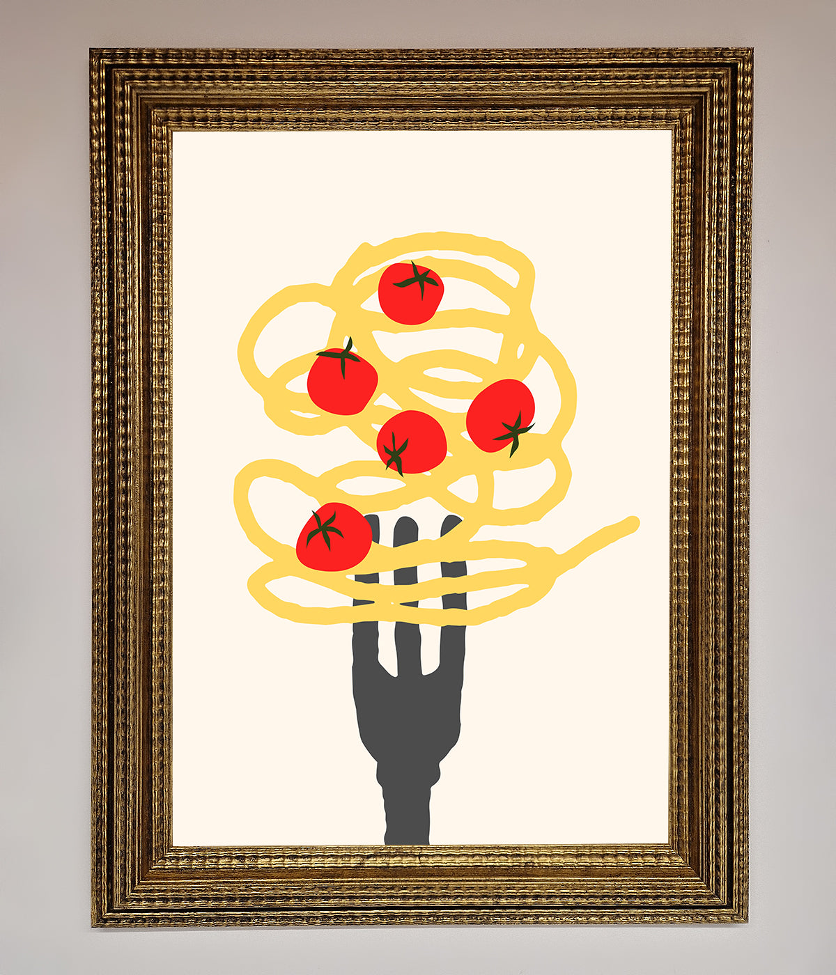 Spaghetti Folk Framed Print print