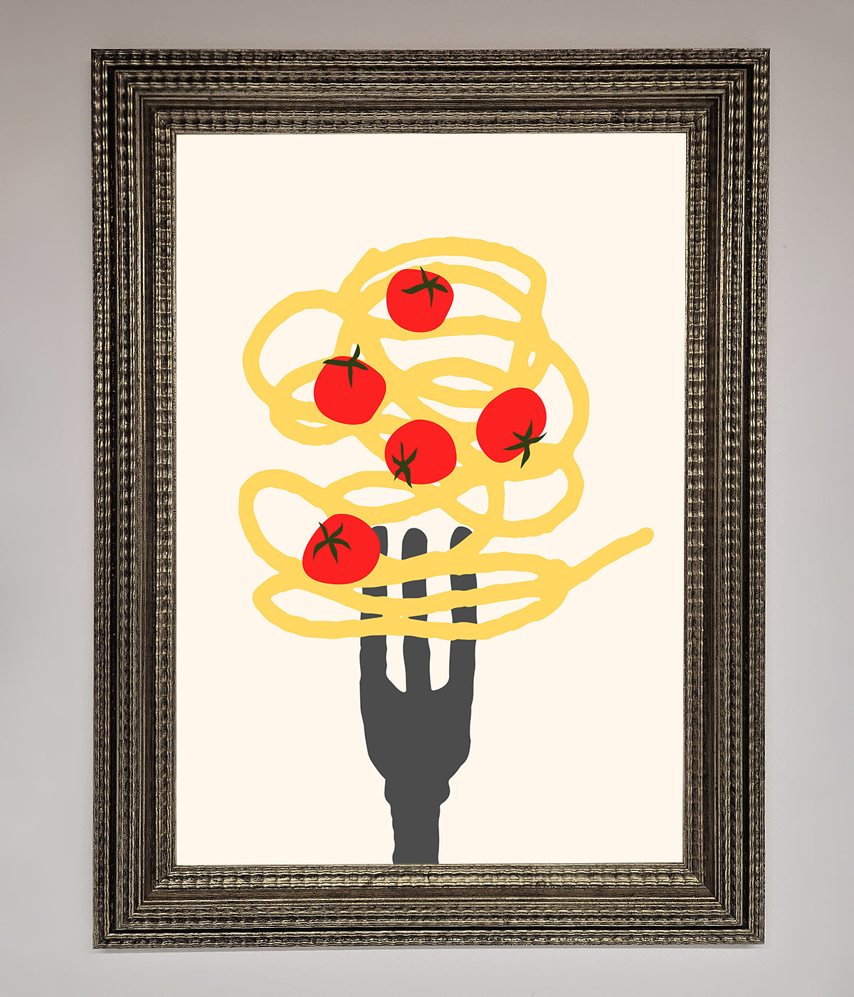 Spaghetti Folk Framed Print print