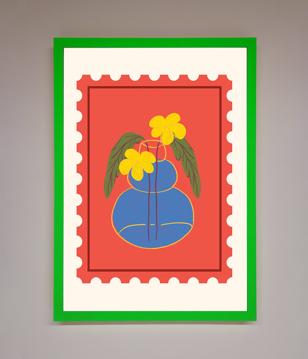 Stamp Plant Framed Wall Art print