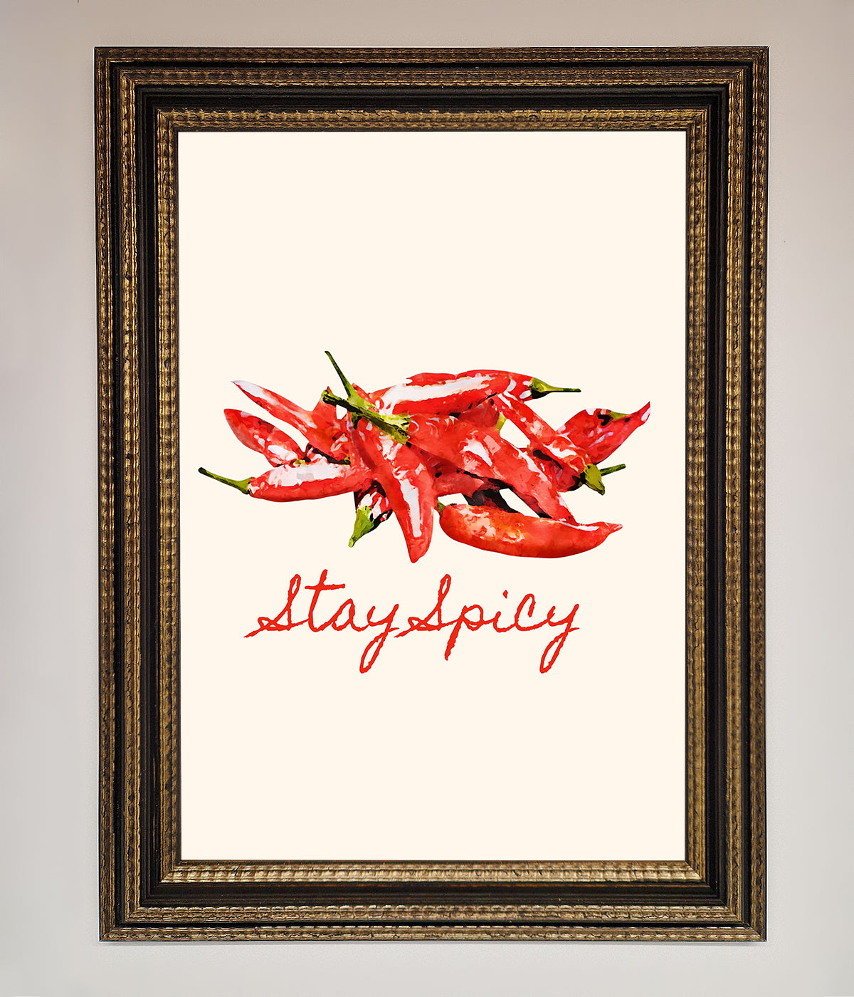 Stay Spicy Framed Print print