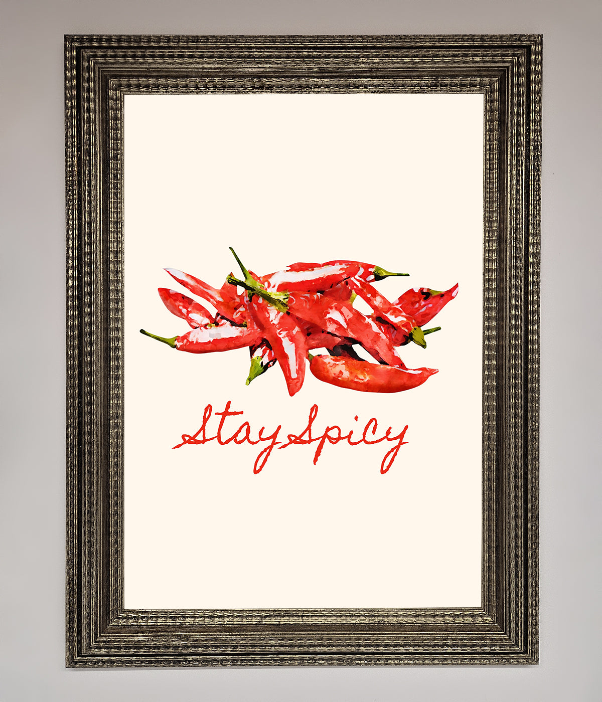 Stay Spicy Framed Print print