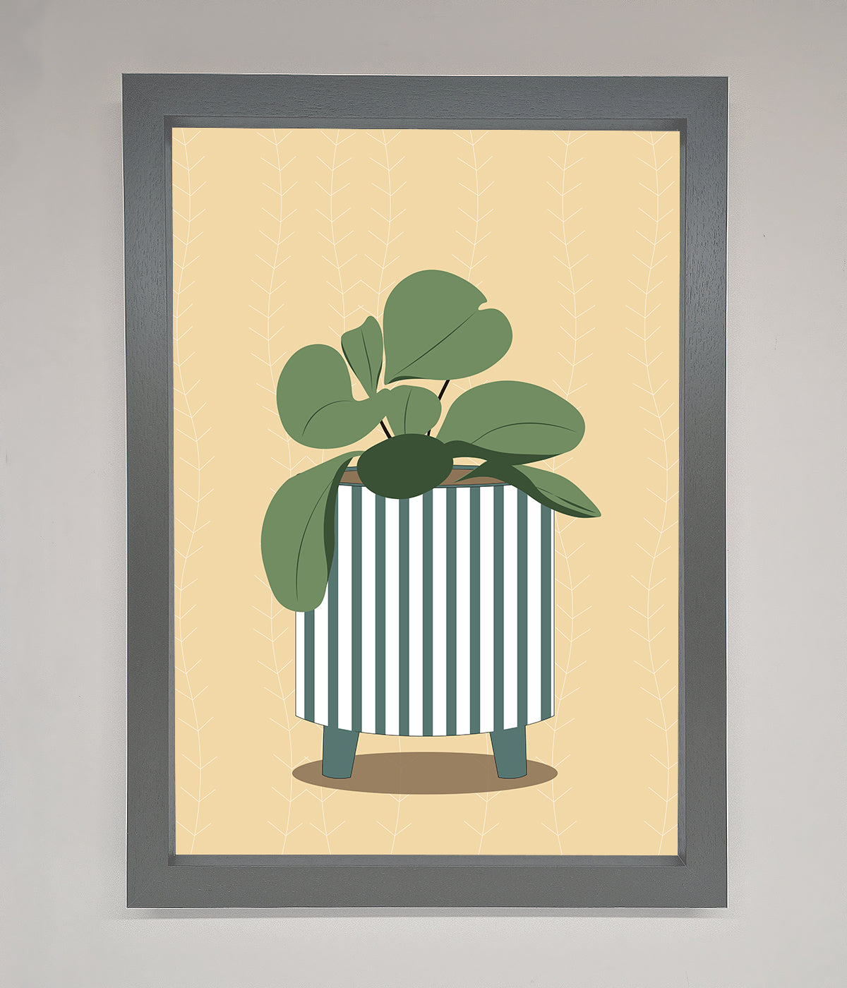 Striped Potted Plant Framed Wall Art print