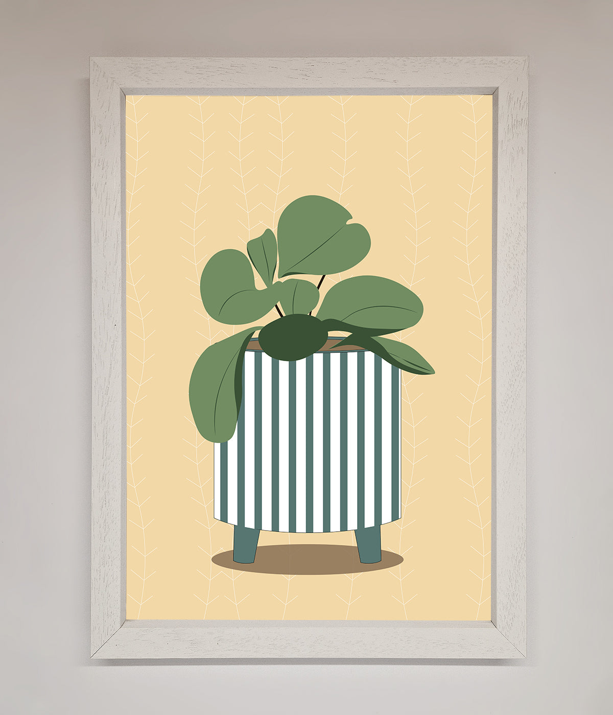 Striped Potted Plant Framed Wall Art print