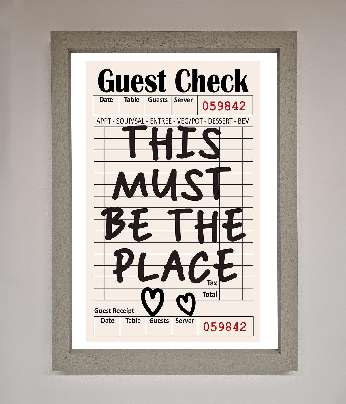 This Must Be The Place Beige Framed Wall Art print