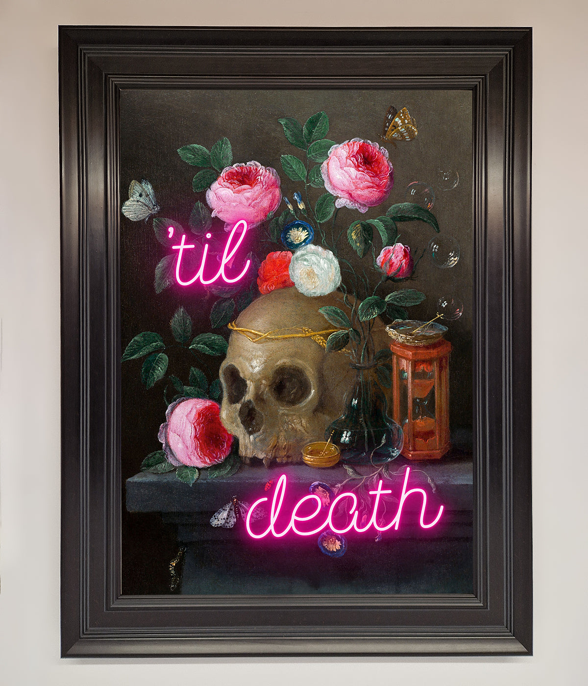 Til Death Skull Framed Wall Art print