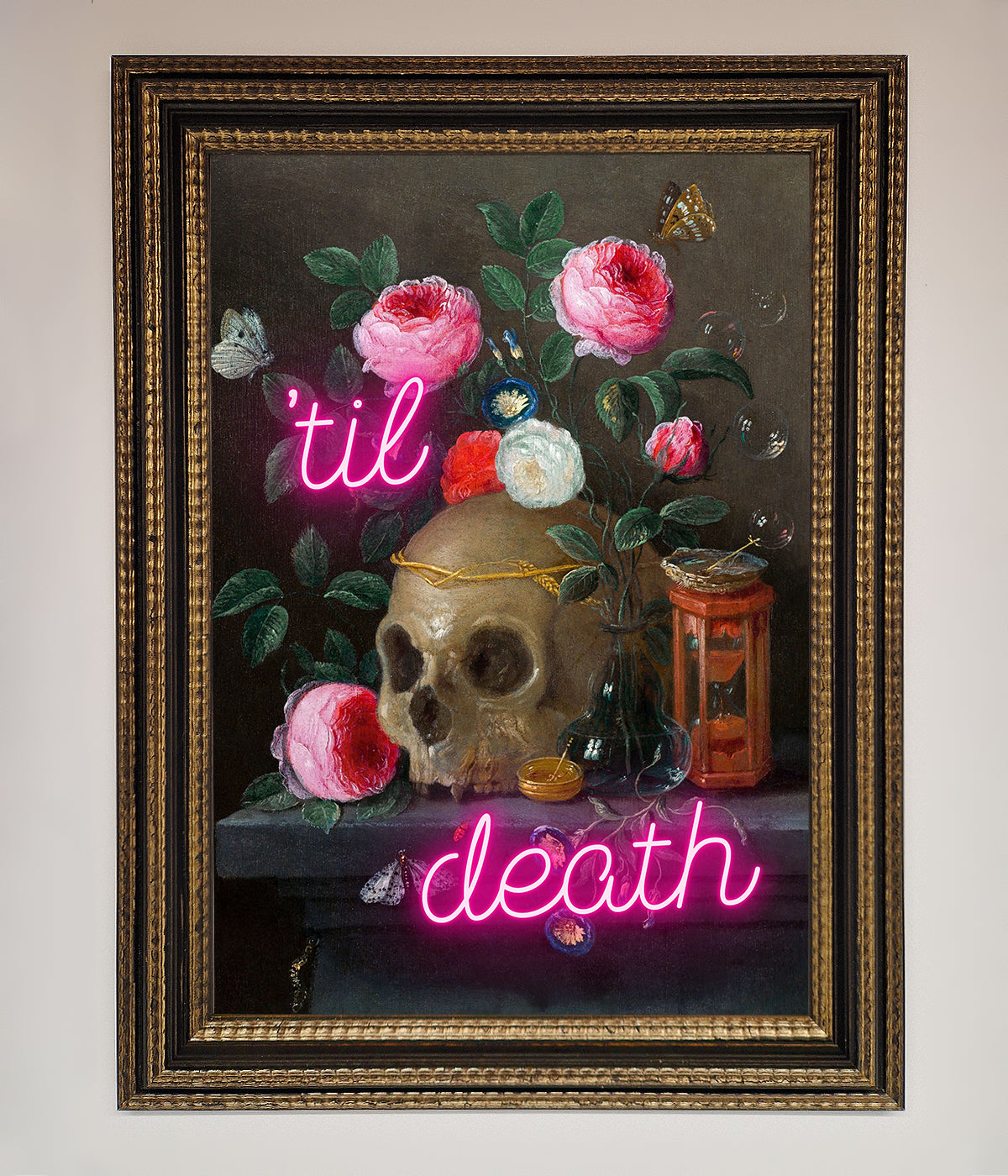 Til Death Skull Framed Wall Art print