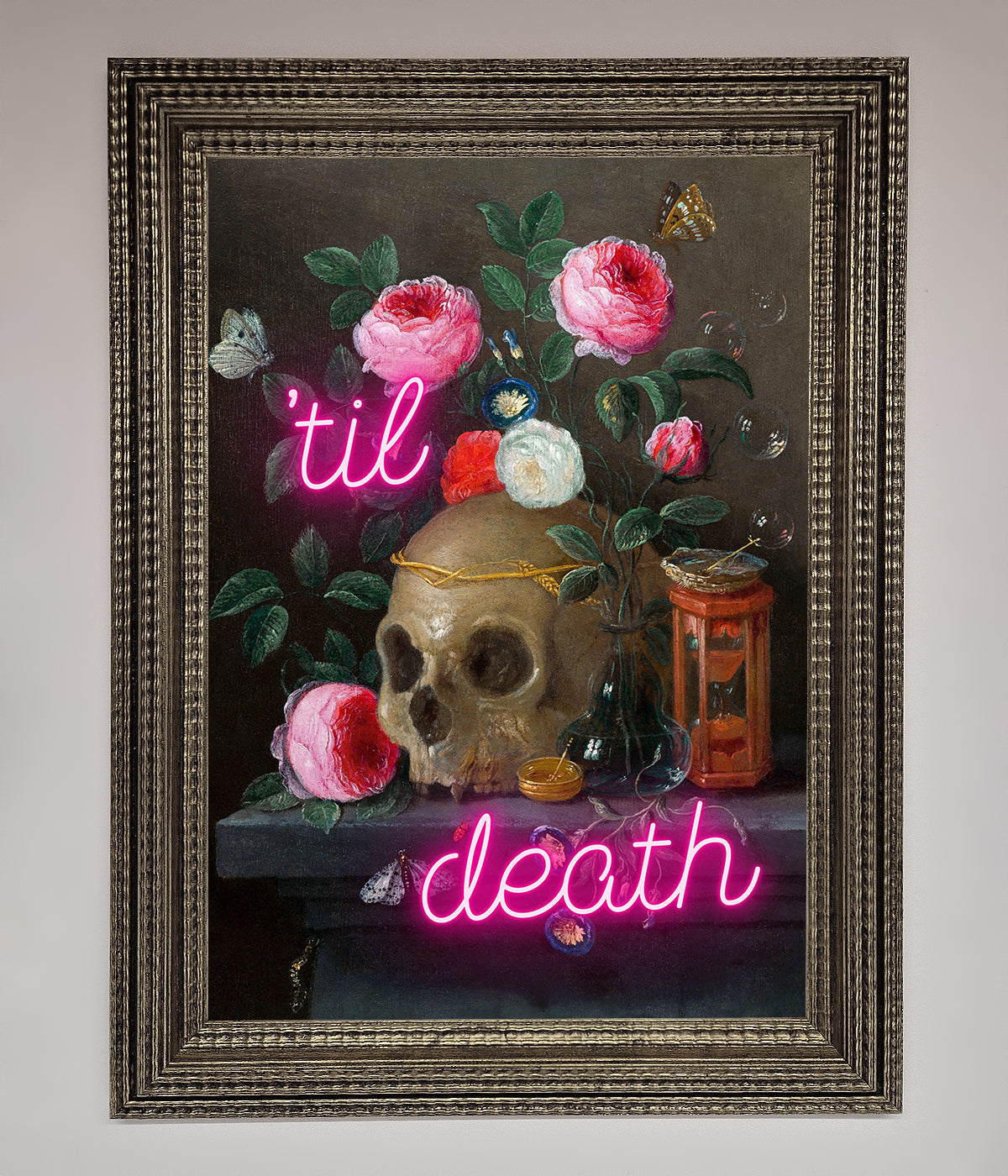 Til Death Skull Framed Wall Art print