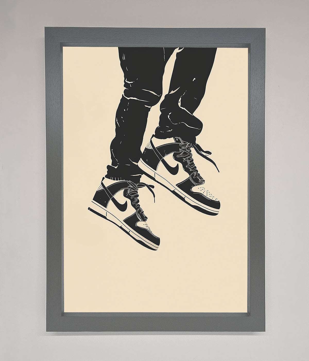 Trainers Bouncing Framed Wall Art print