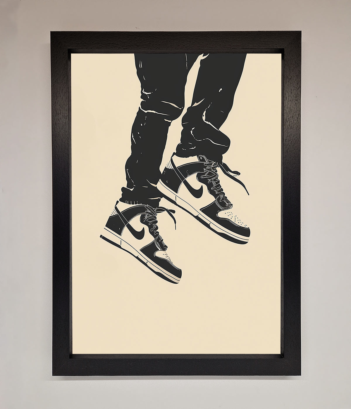 Trainers Bouncing Framed Wall Art print