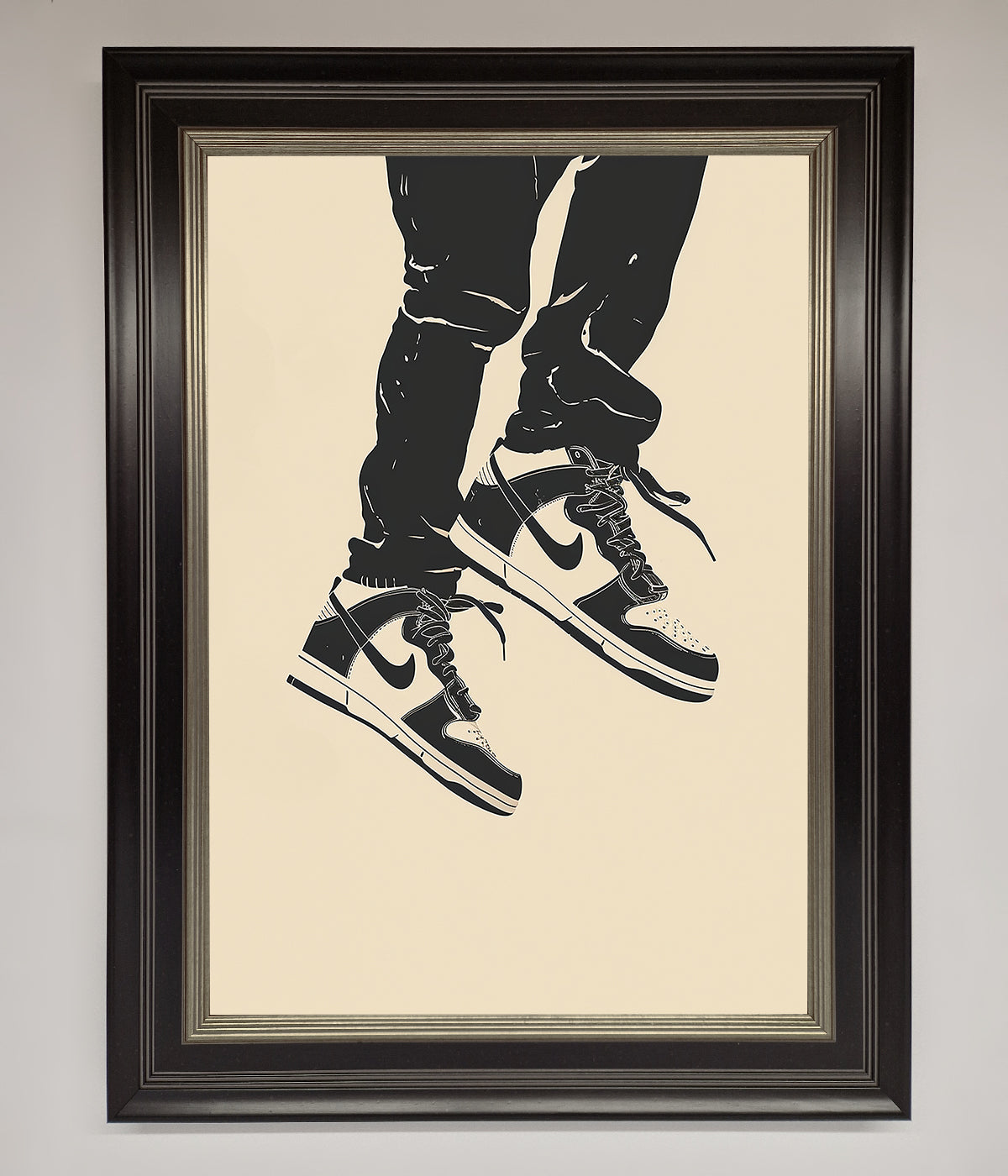 Trainers Bouncing Framed Wall Art print