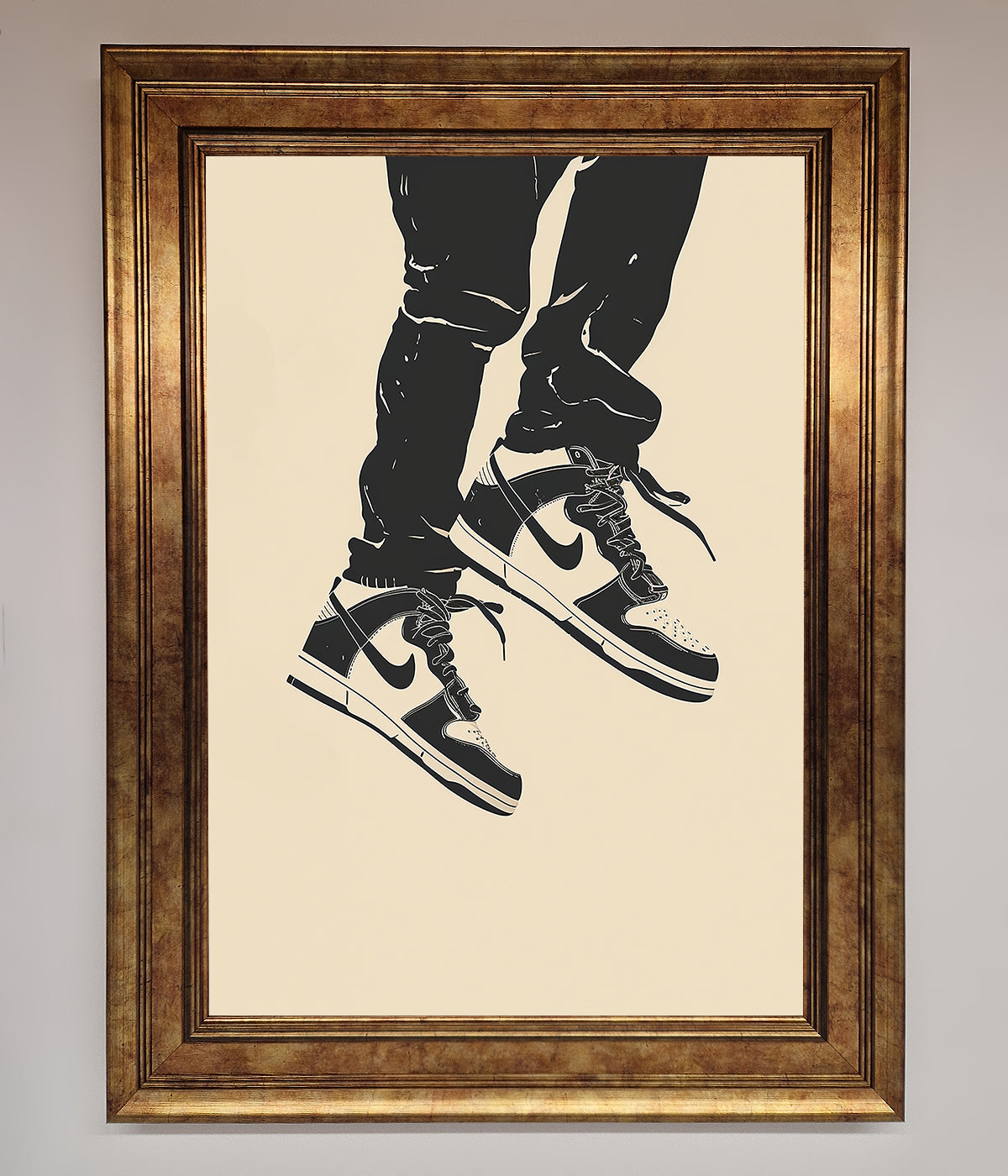 Trainers Bouncing Framed Wall Art print