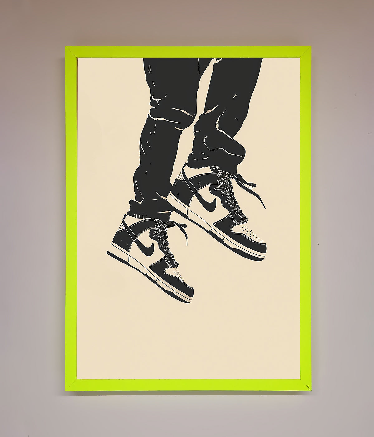 Trainers Bouncing Framed Wall Art print