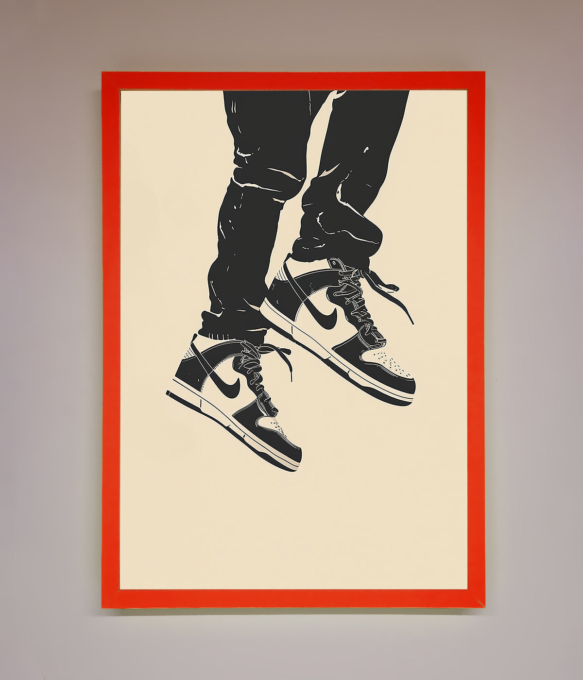 Trainers Bouncing Framed Wall Art print