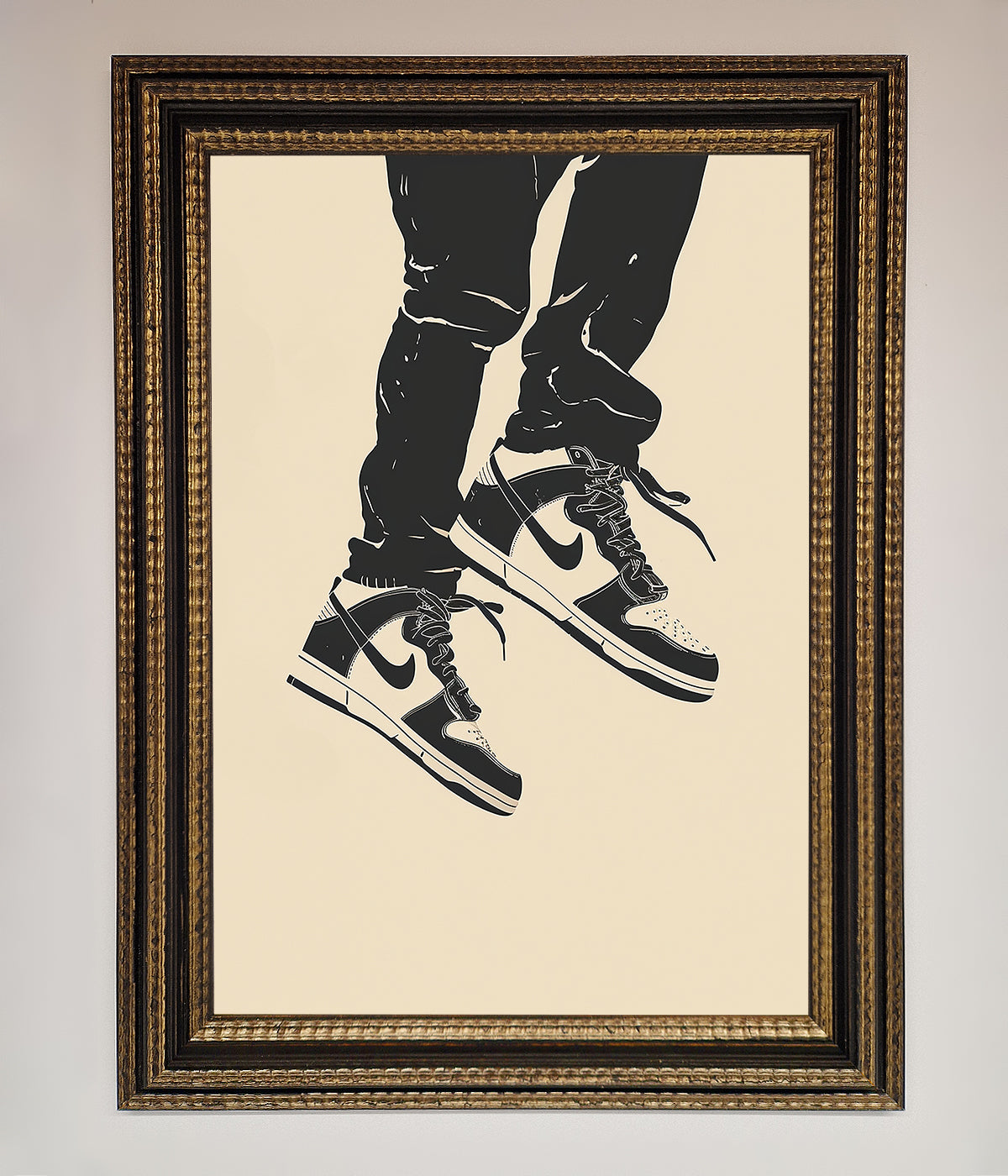 Trainers Bouncing Framed Wall Art print