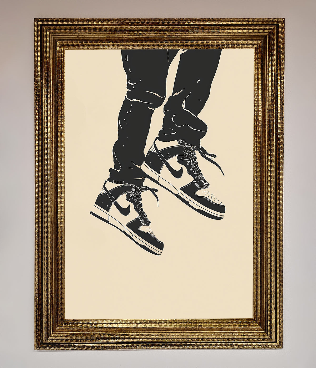 Trainers Bouncing Framed Wall Art print