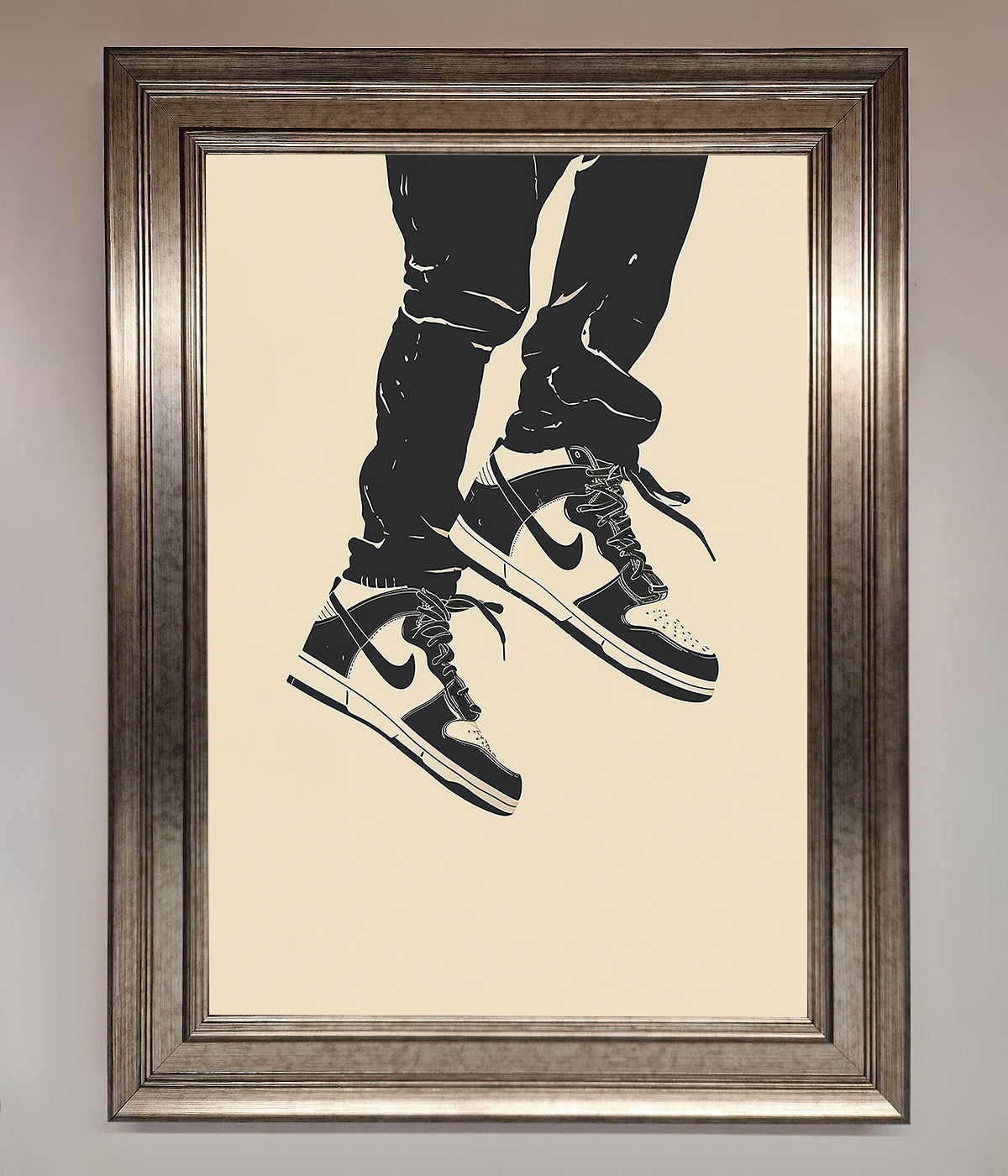 Trainers Bouncing Framed Wall Art print