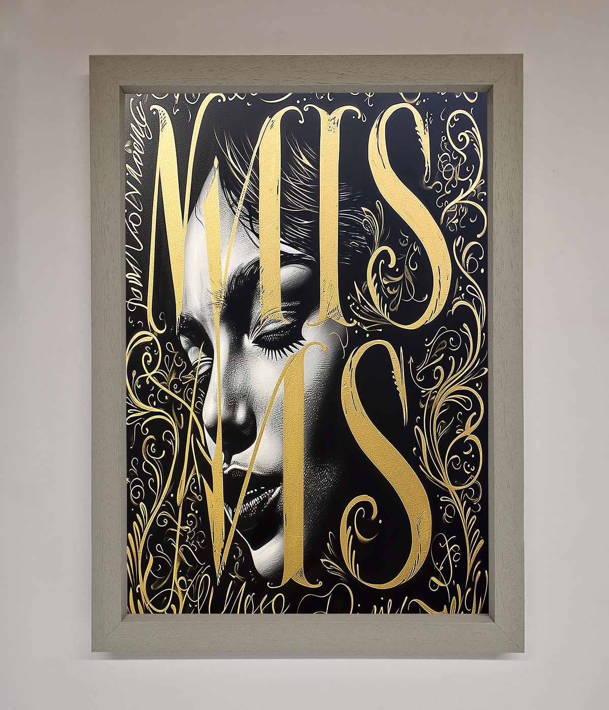 Typography Queen Framed Poster print