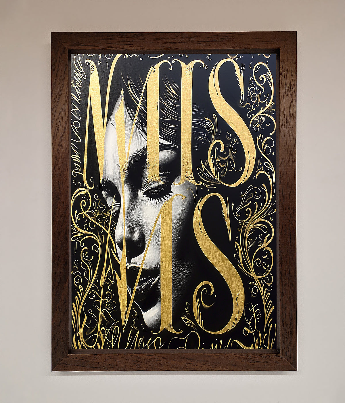 Typography Queen Framed Poster print