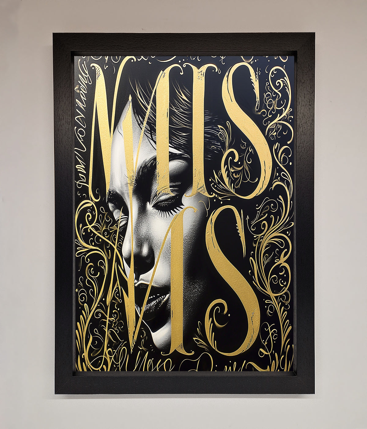 Typography Queen Framed Poster print