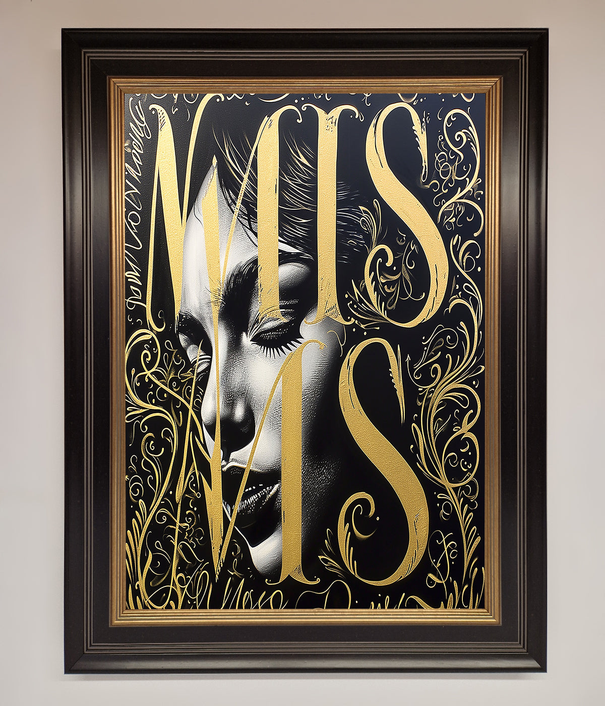 Typography Queen Framed Poster print