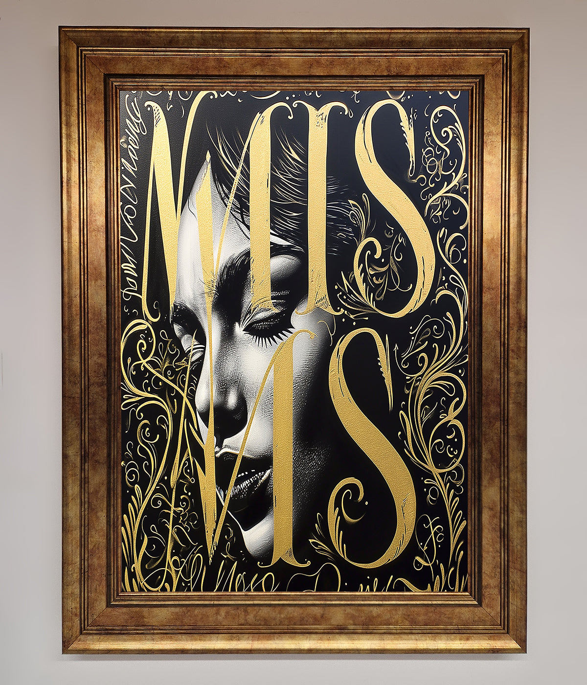 Typography Queen Framed Poster print