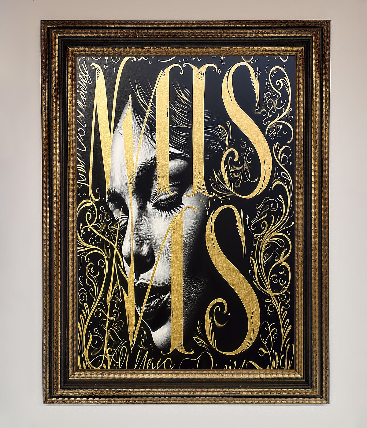 Typography Queen Framed Poster print