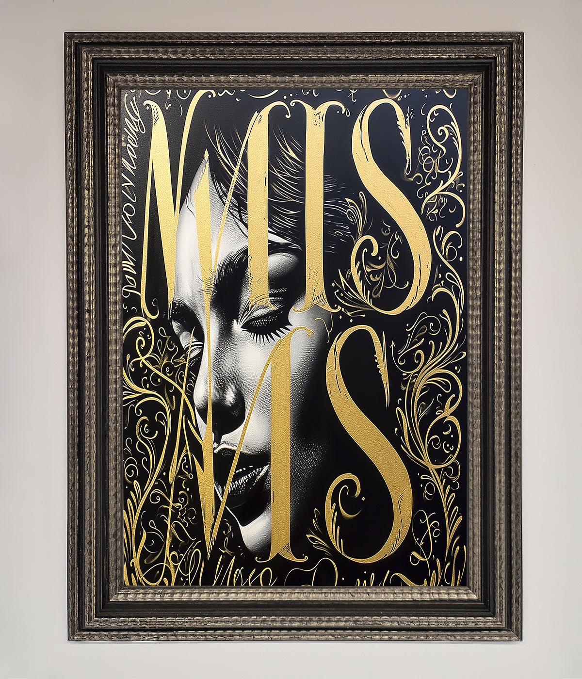 Typography Queen Framed Poster print