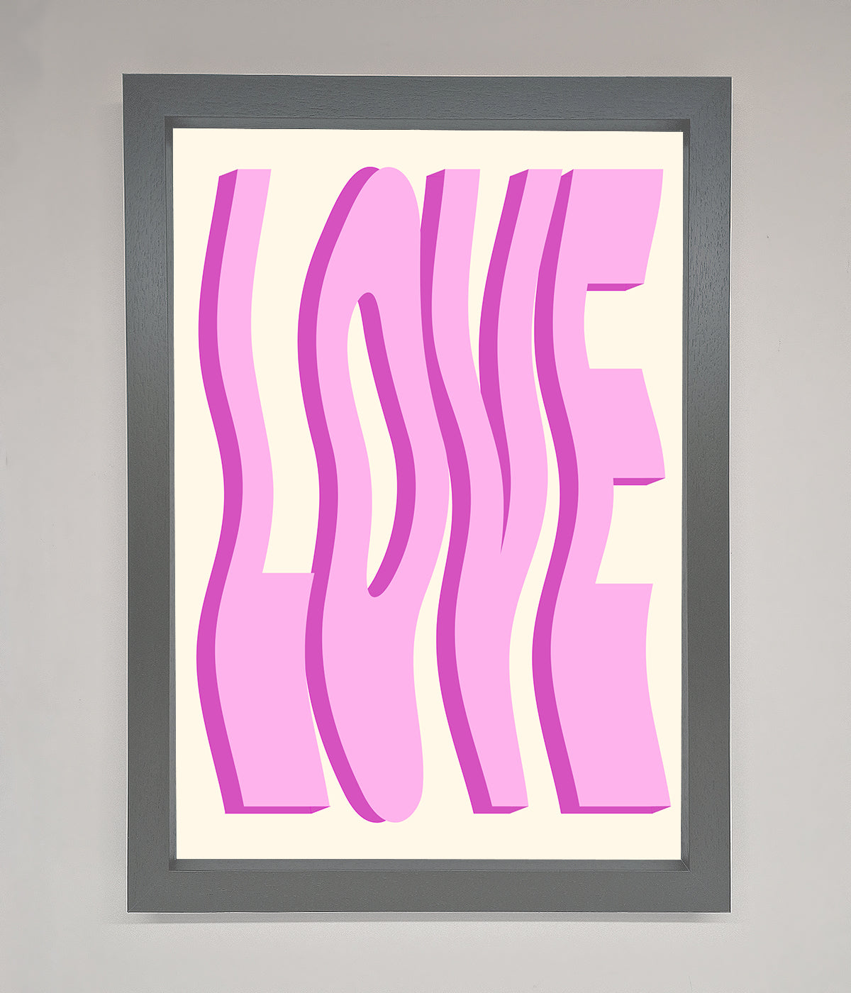 Wavy Love Pink Framed Poster print