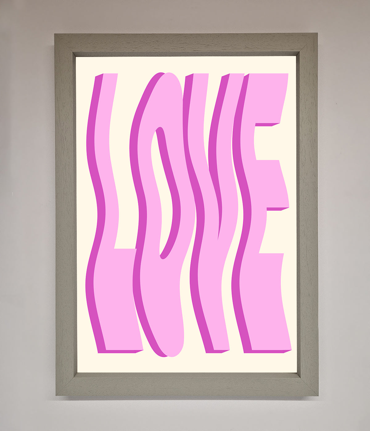 Wavy Love Pink Framed Poster print