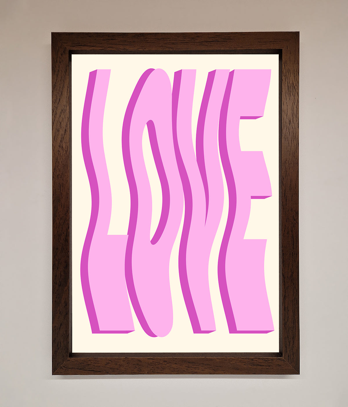 Wavy Love Pink Framed Poster print