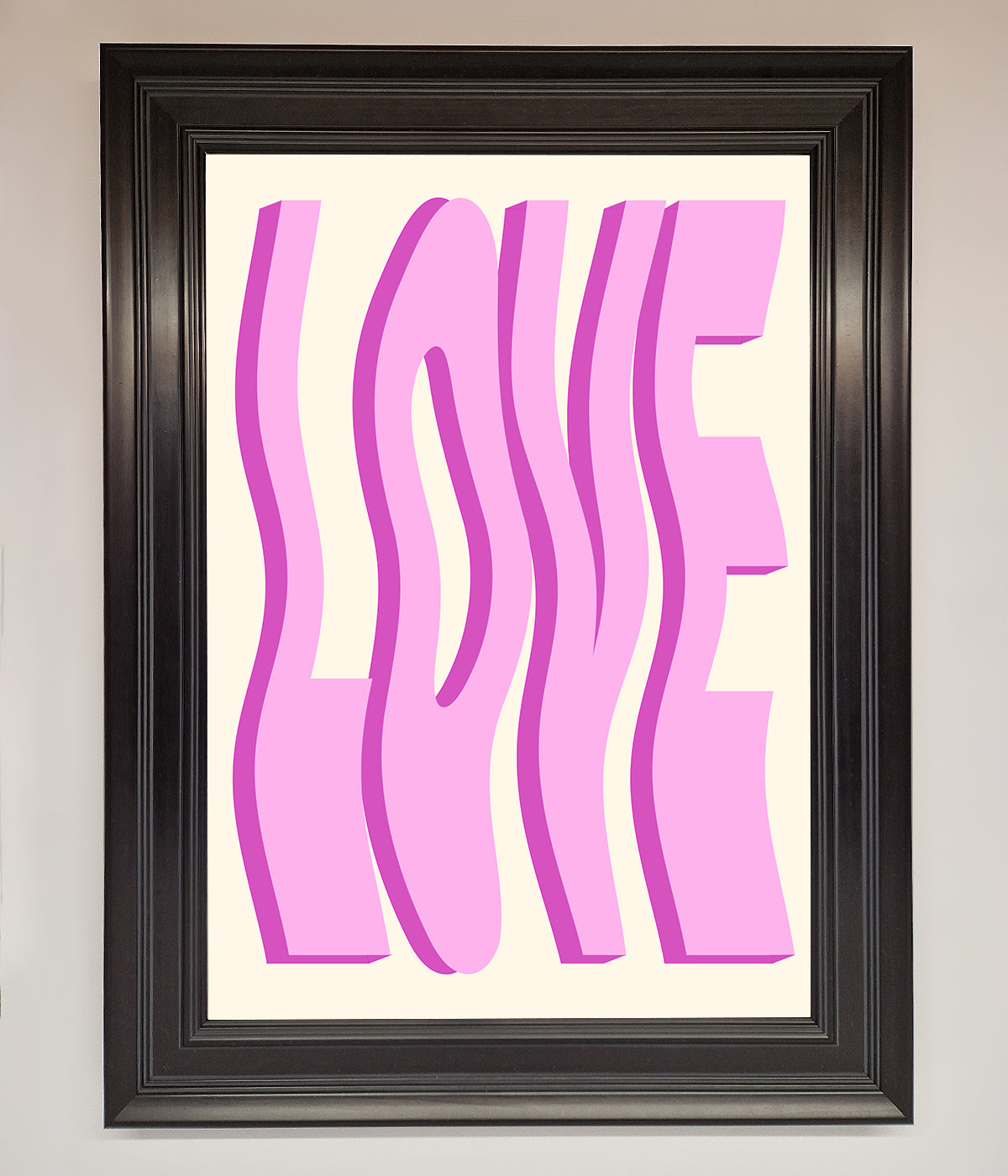 Wavy Love Pink Framed Poster print