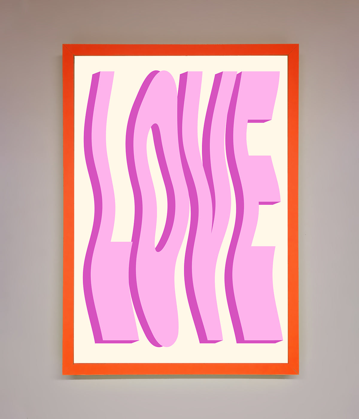 Wavy Love Pink Framed Poster print