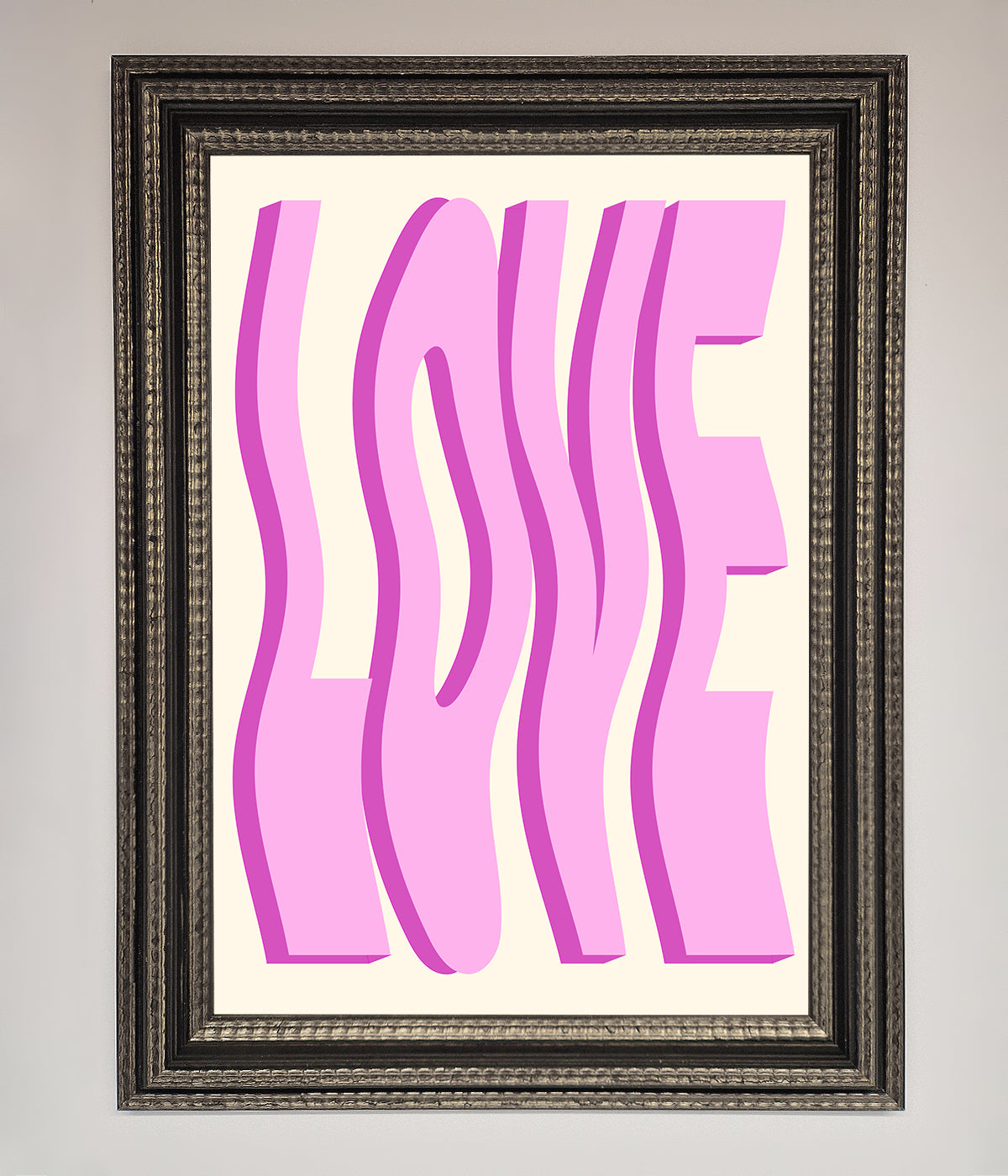 Wavy Love Pink Framed Poster print