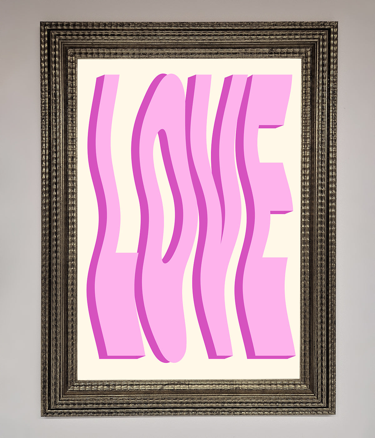 Wavy Love Pink Framed Poster print