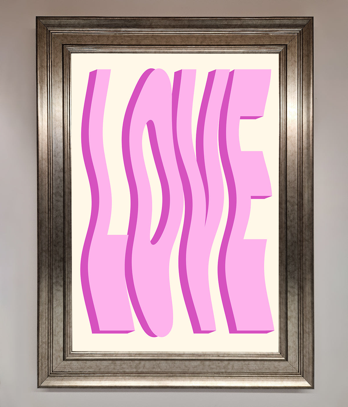 Wavy Love Pink Framed Poster print