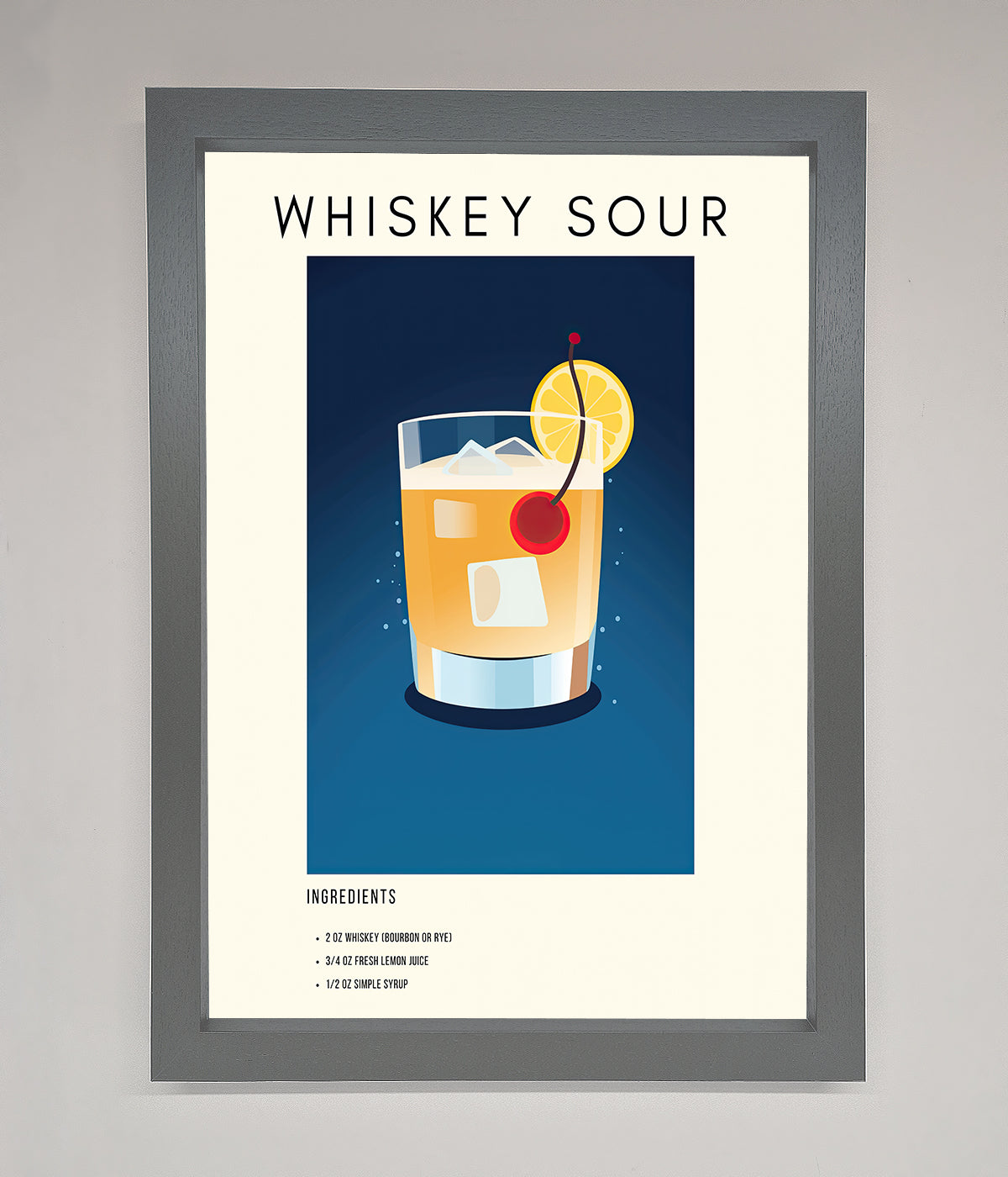 Whiskey Sour Framed Poster print