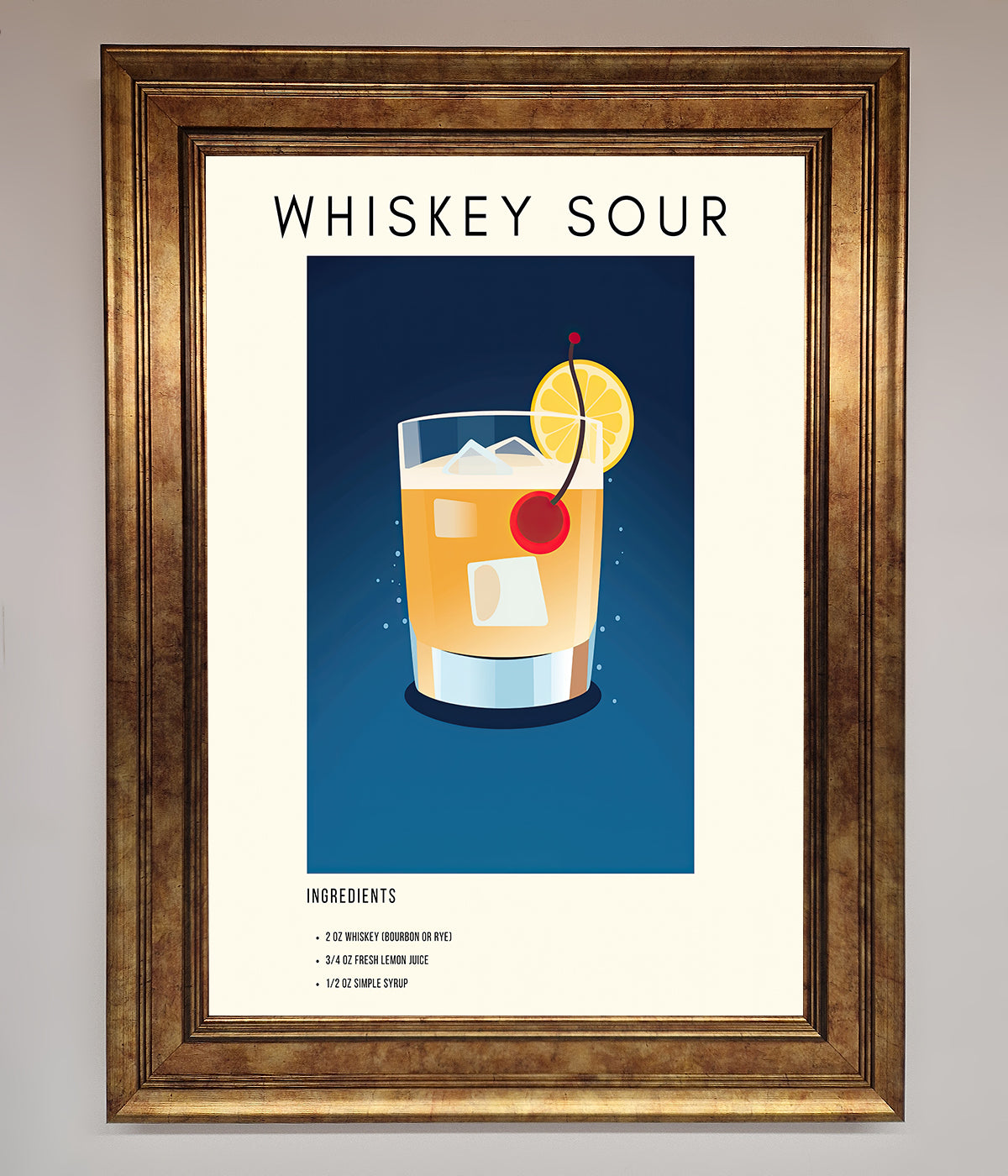 Whiskey Sour Framed Poster print