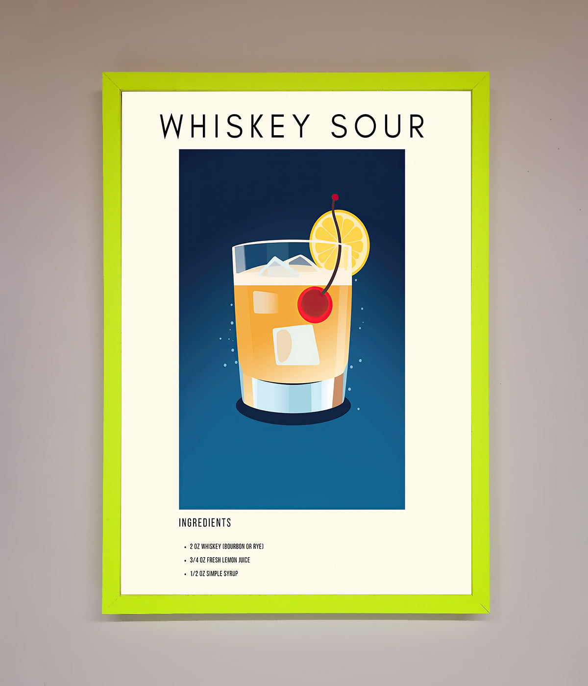 Whiskey Sour Framed Poster print