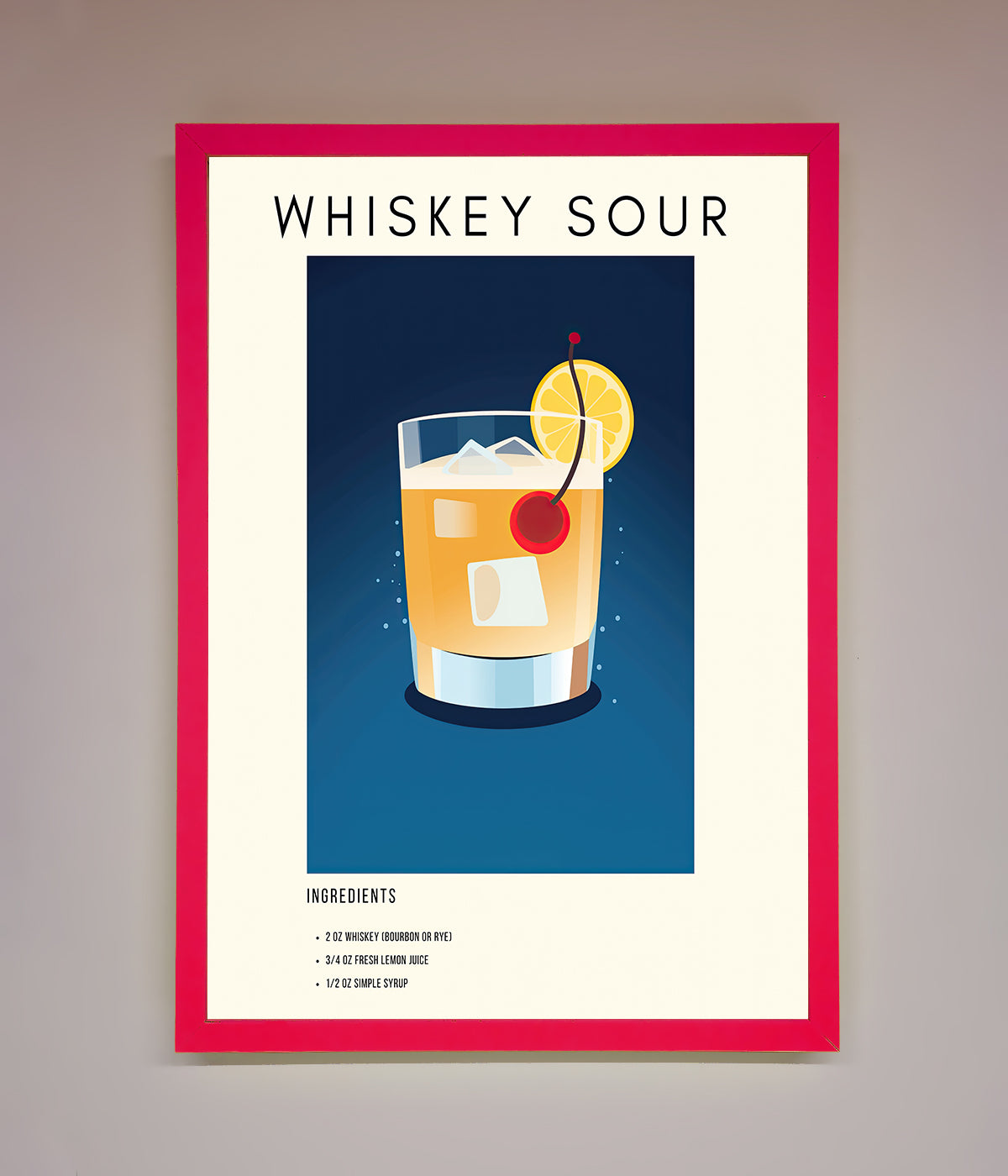 Whiskey Sour Framed Poster print