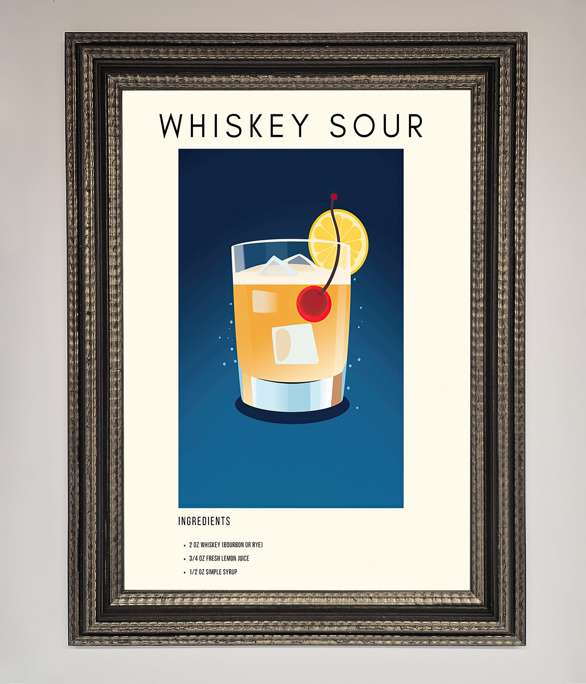 Whiskey Sour Framed Poster print