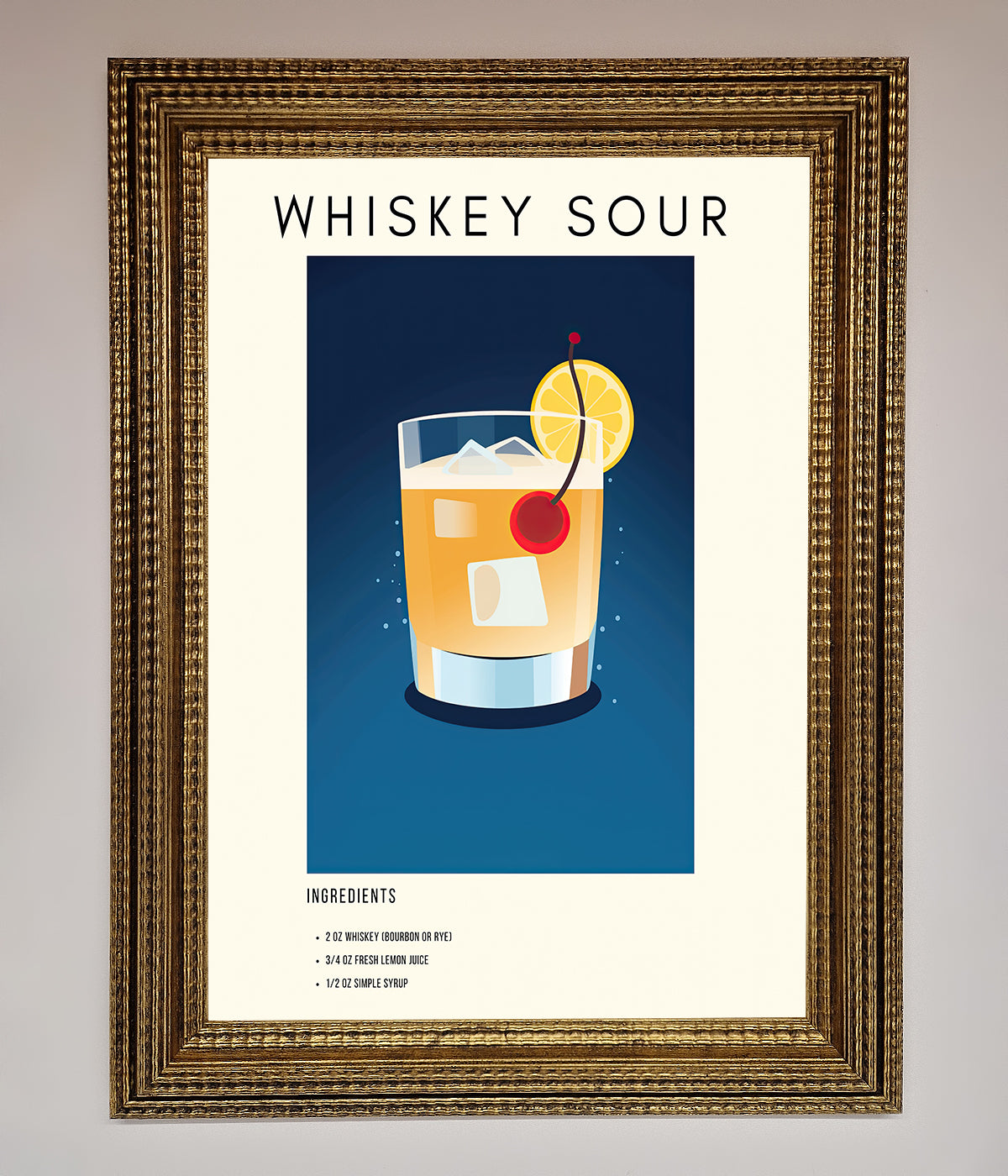 Whiskey Sour Framed Poster print