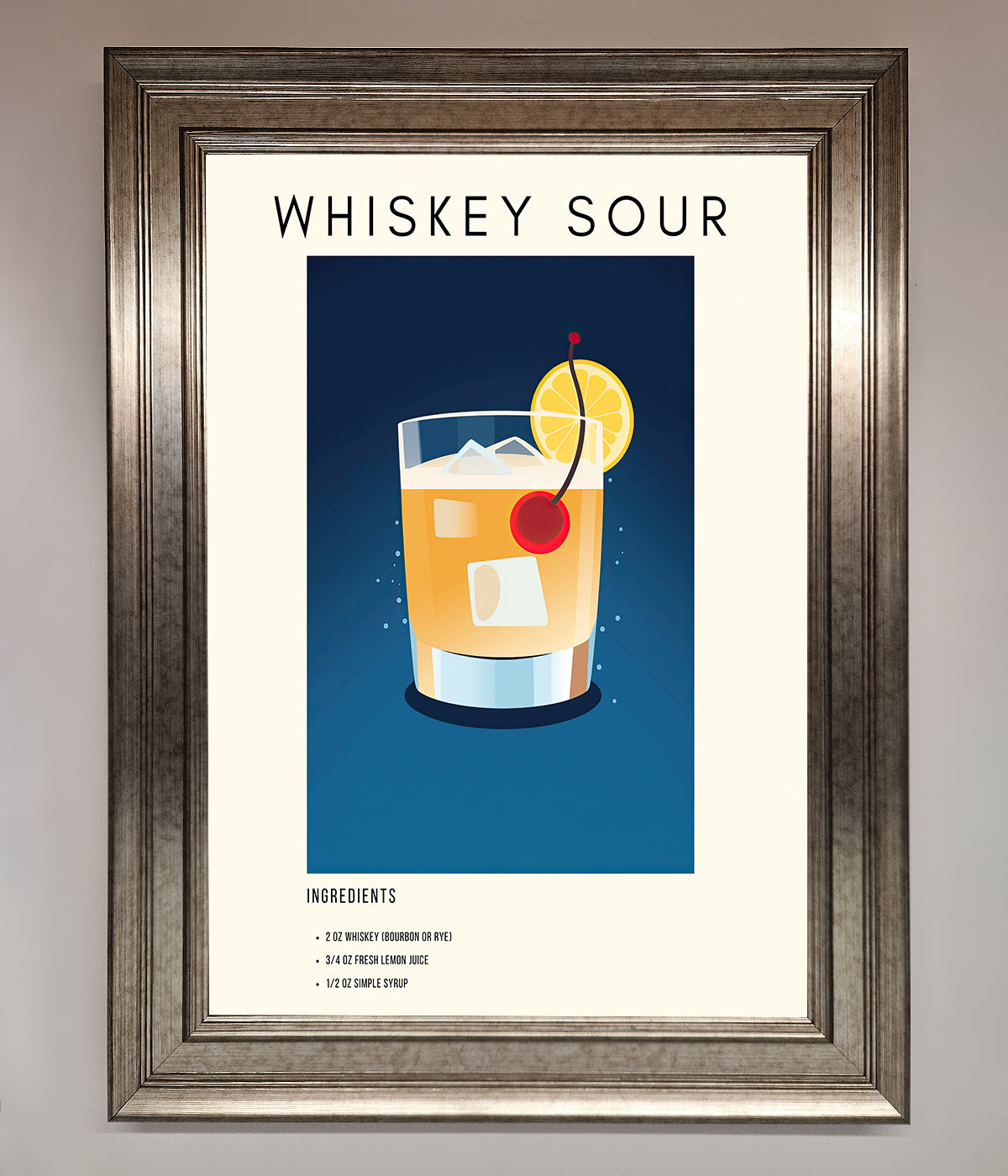 Whiskey Sour Framed Poster print