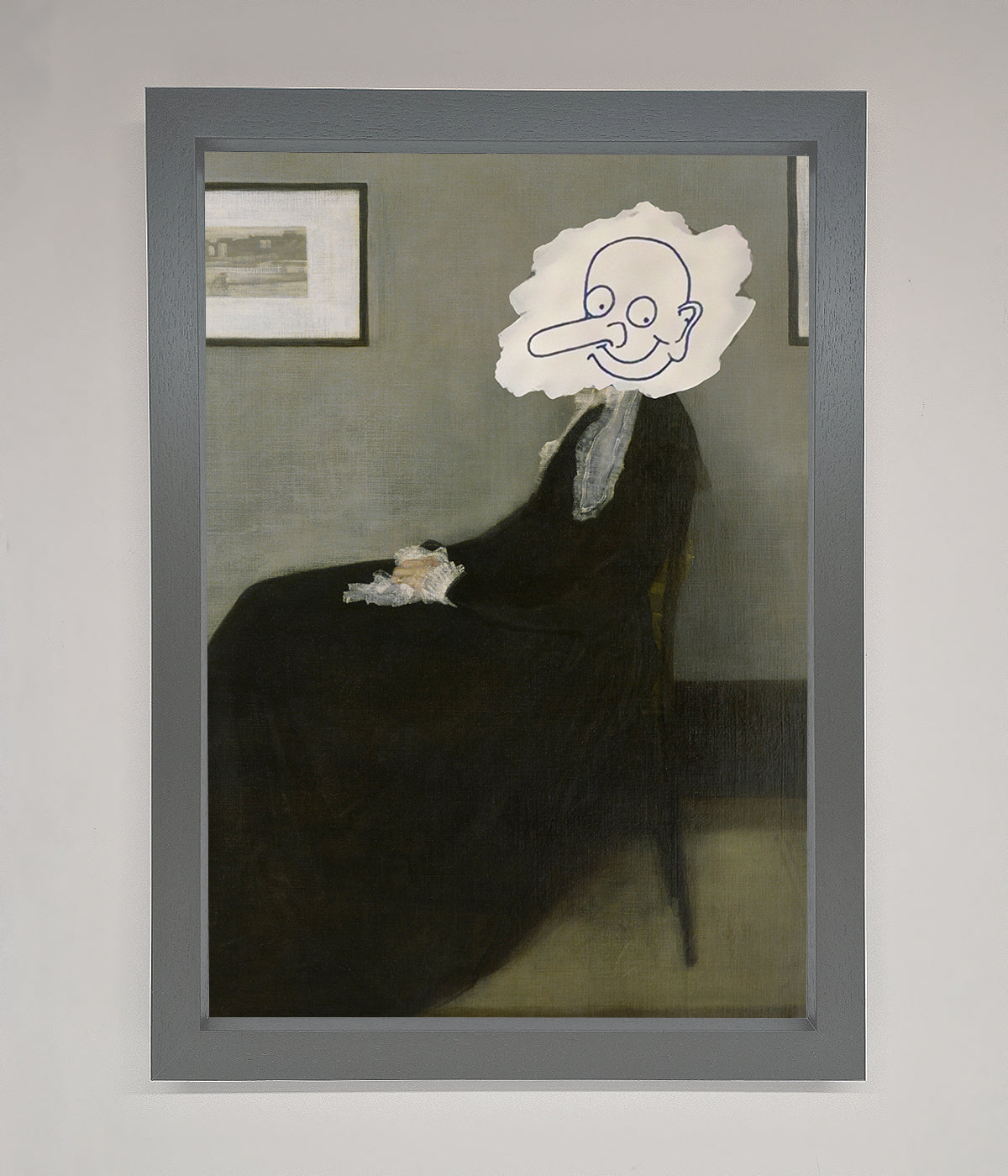 Whistlers Mother Framed Wall Art with a whimsical twist.